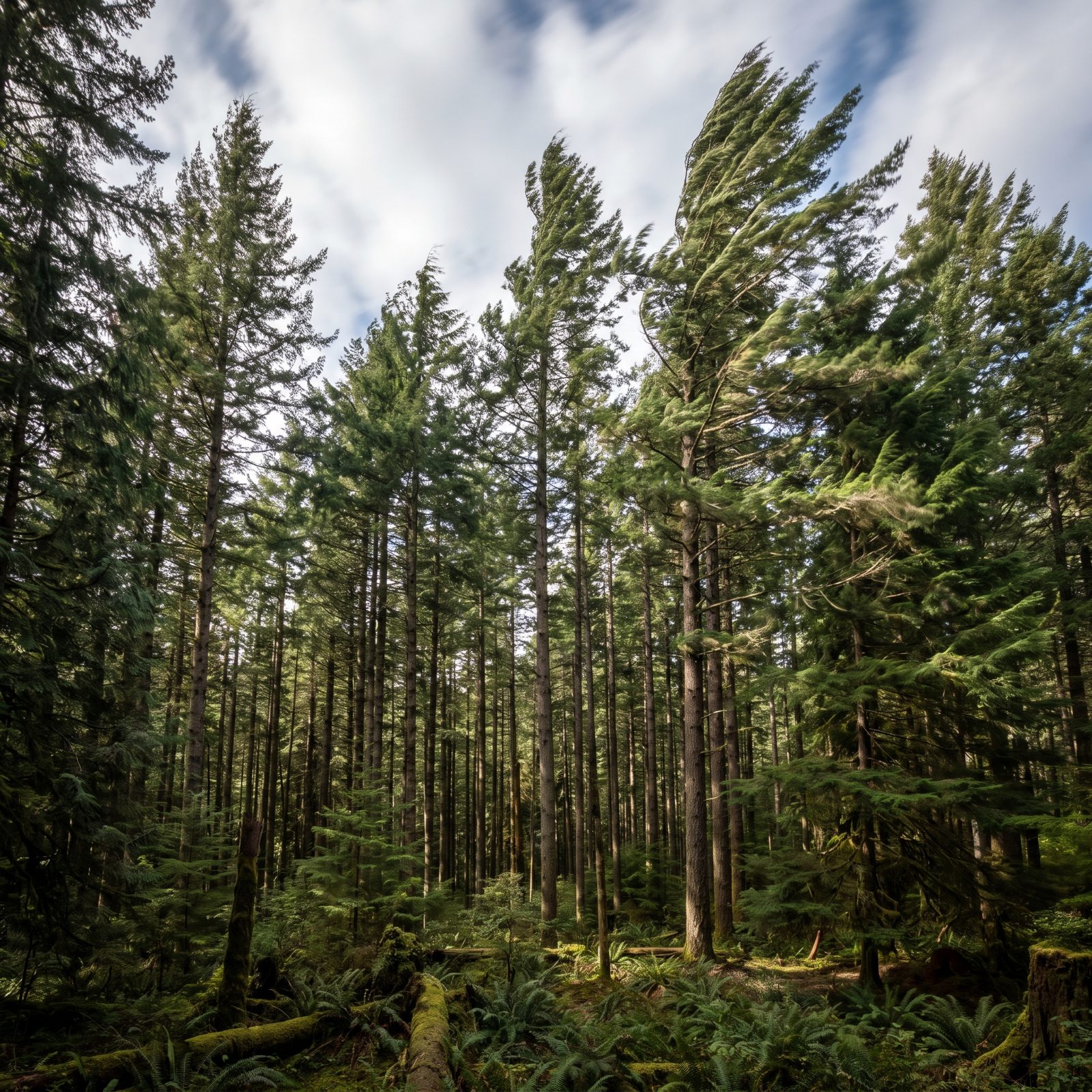Treetops Thrashing While the Brush Stays Calm Means Stronger Wind Aloft