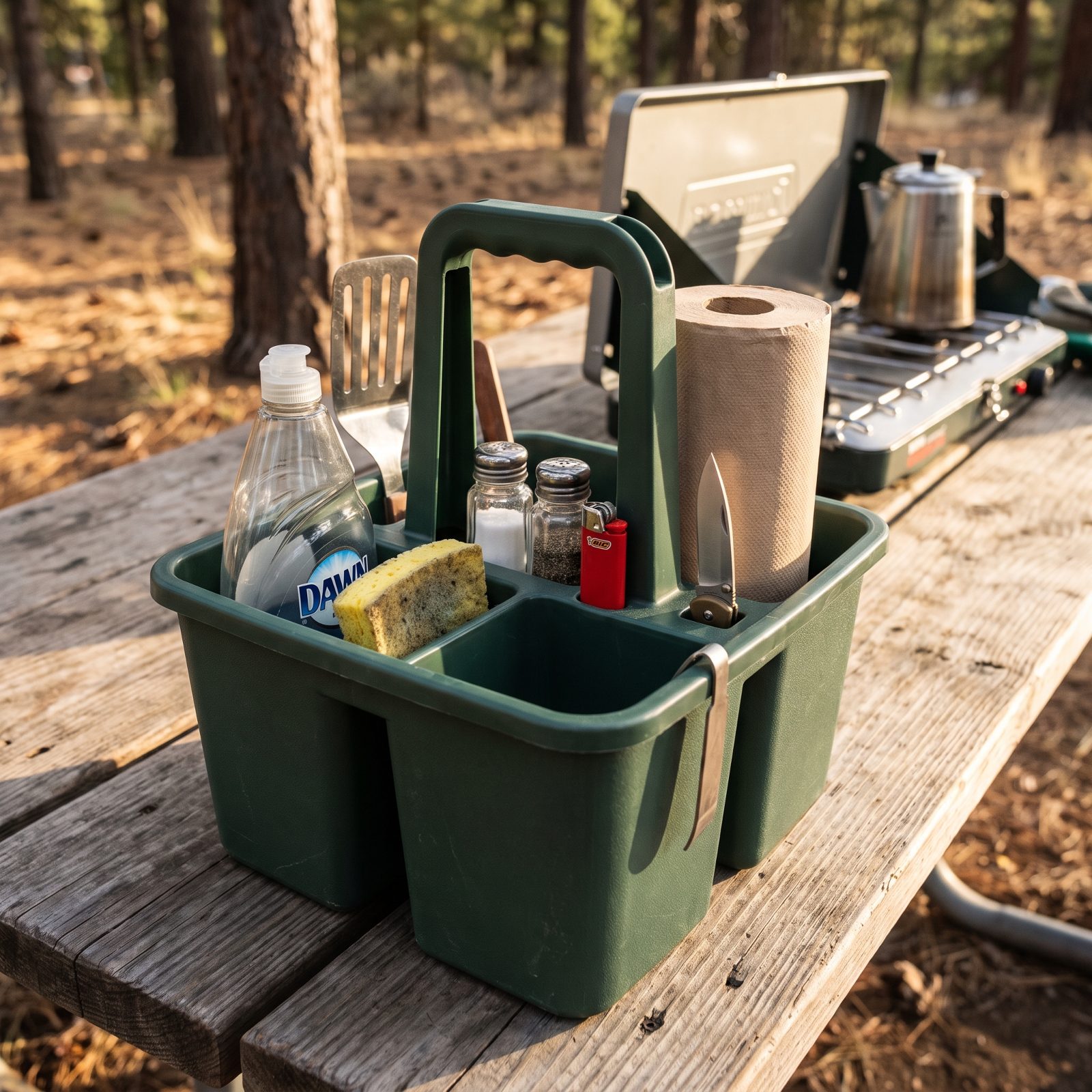 Turn a Plastic Shower Caddy Into a Portable Camp Kitchen