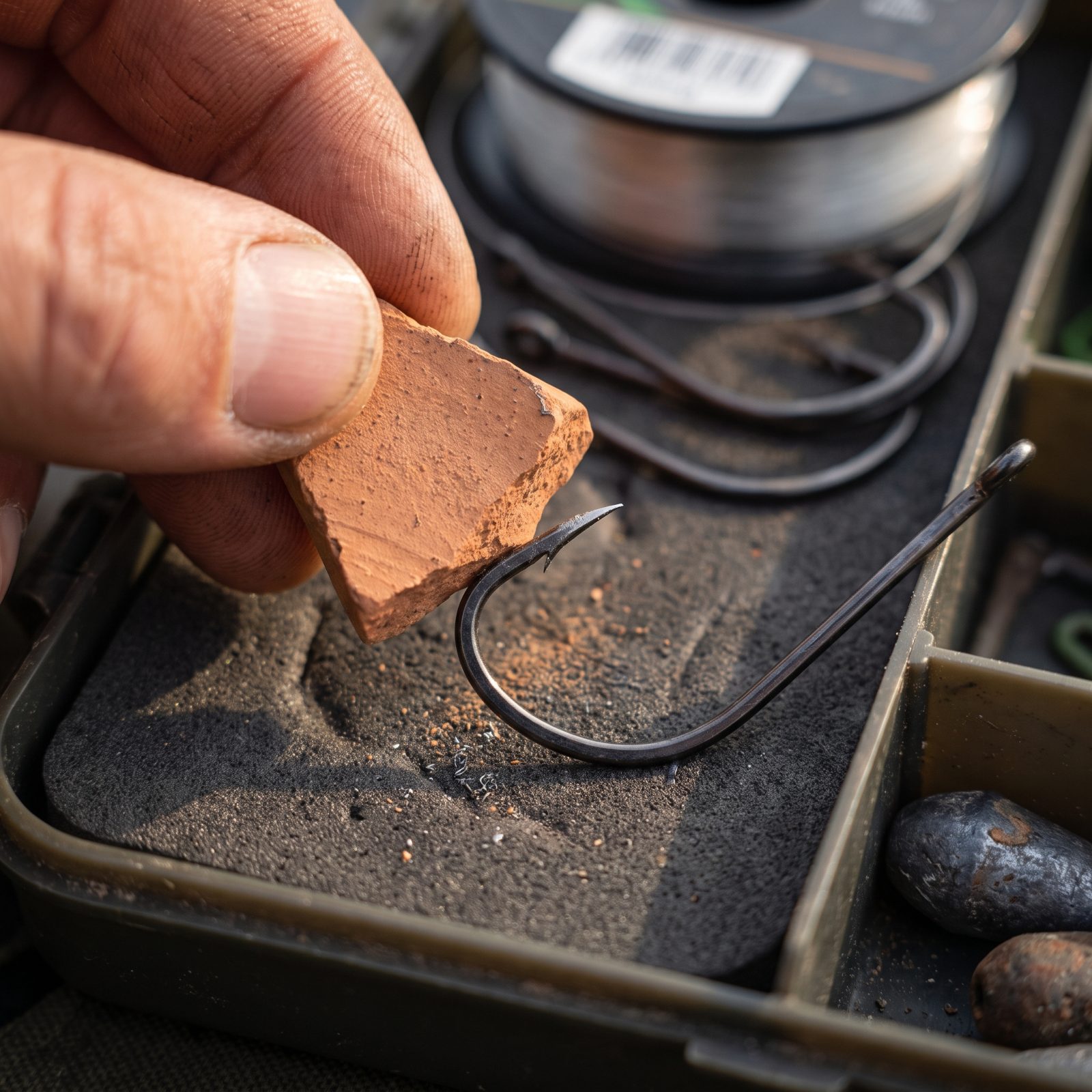 An Unglazed Ceramic Shard for Touching Up Hook Points
