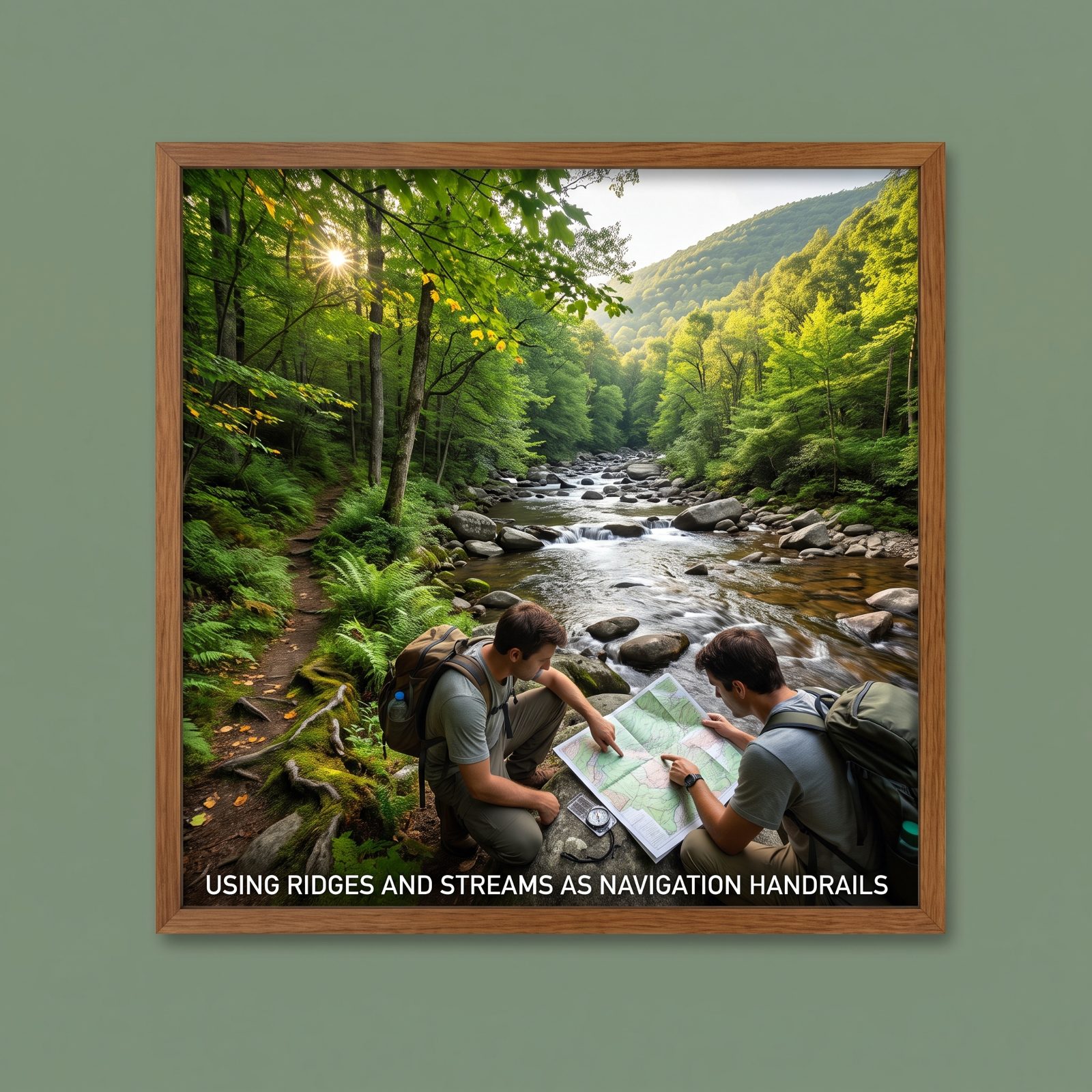 Using Ridges and Streams as Navigation Handrails