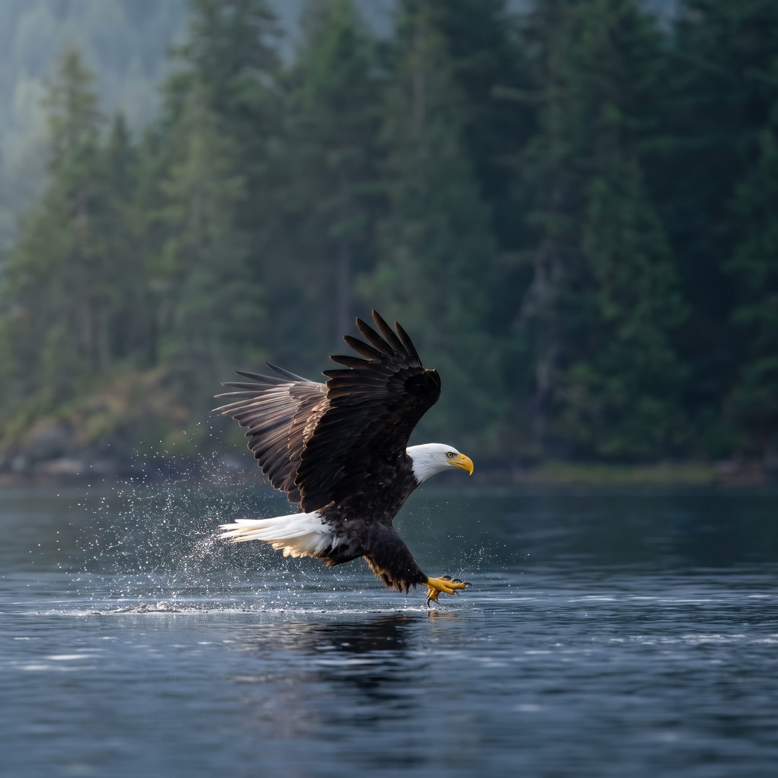 Watching a Bald Eagle Dive for Its Own Catch