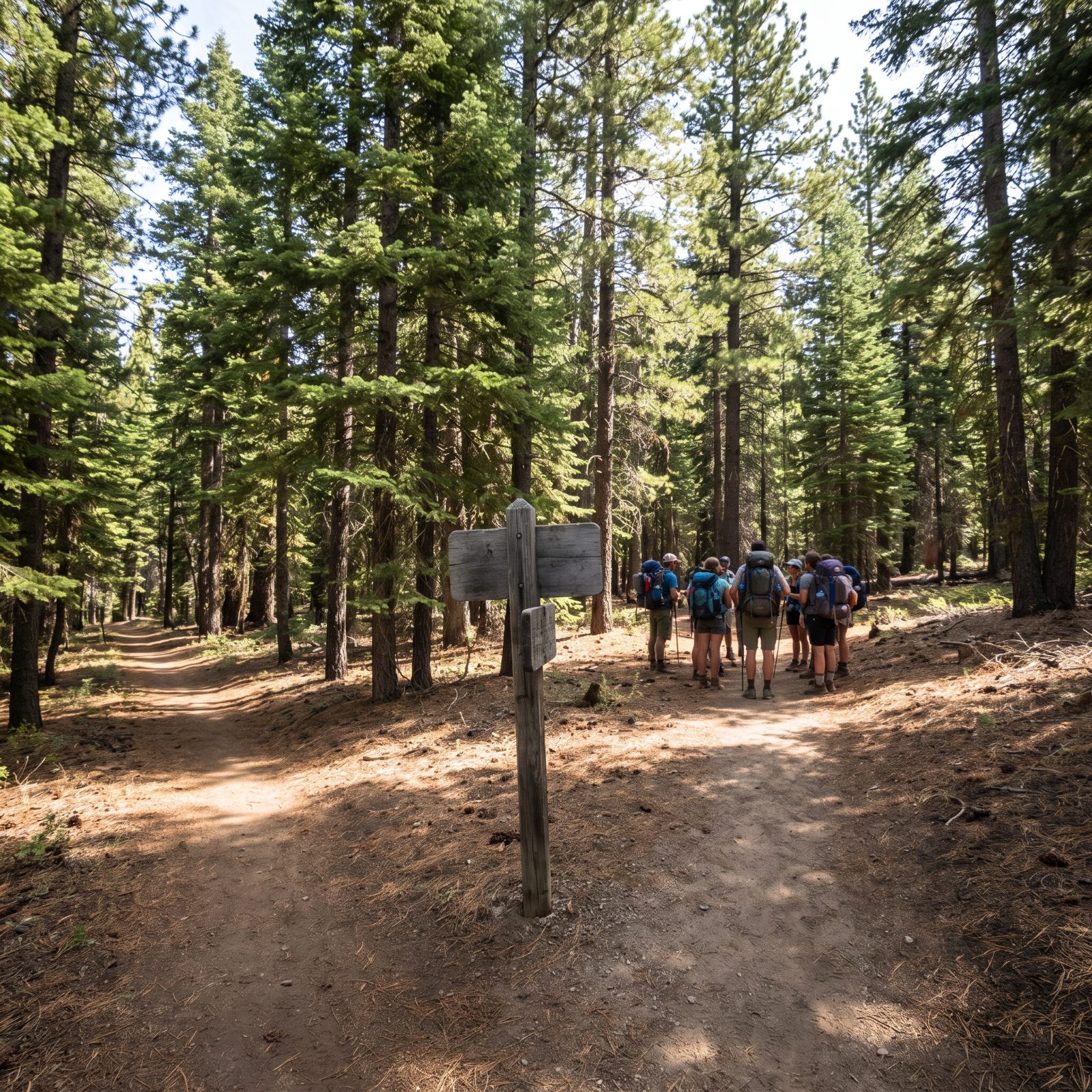 The Whole Group Reassembles at Every Trail Junction