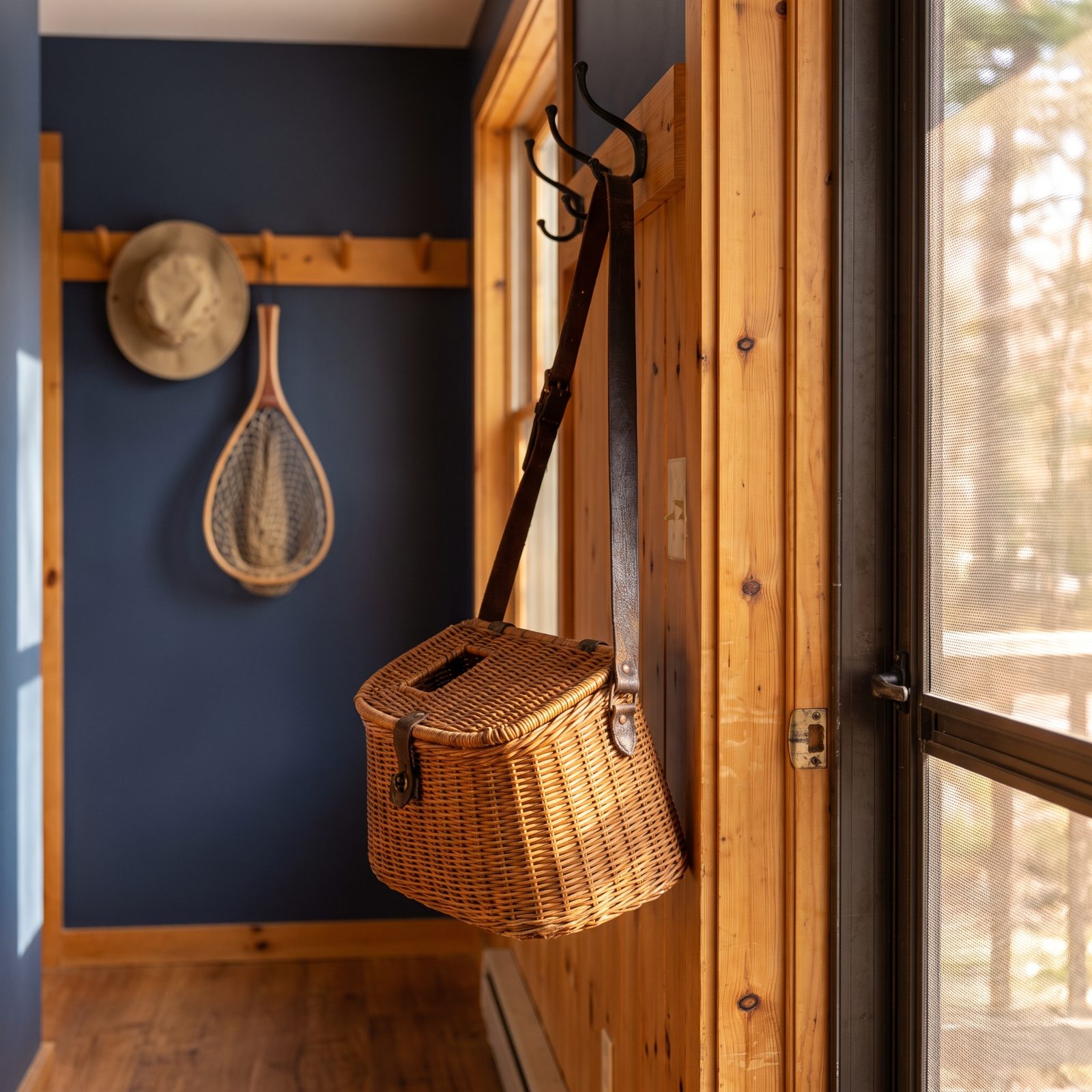 A Wicker Fishing Creel Hanging by the Door