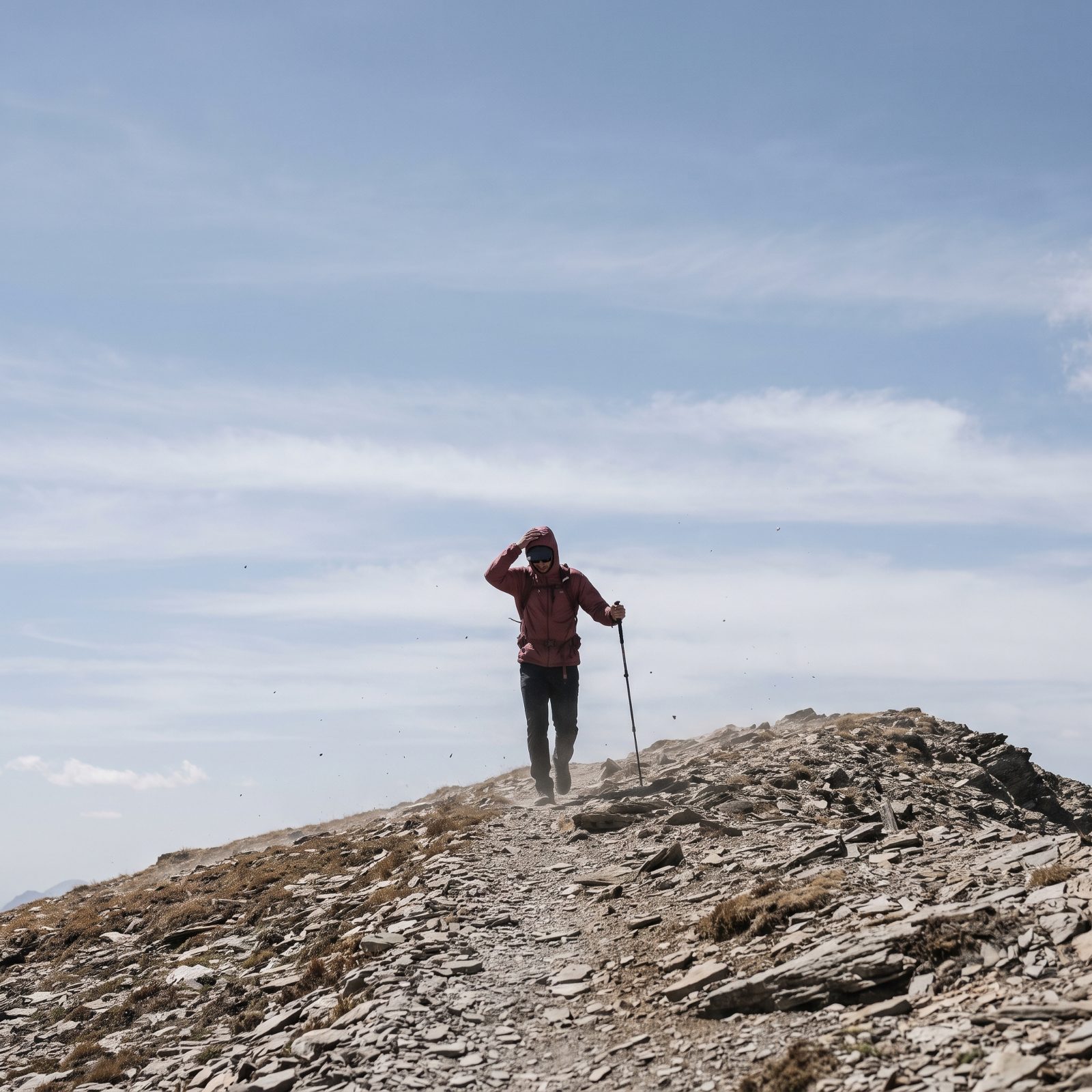 A Wind Layer Goes On Before the Exposed Ridge