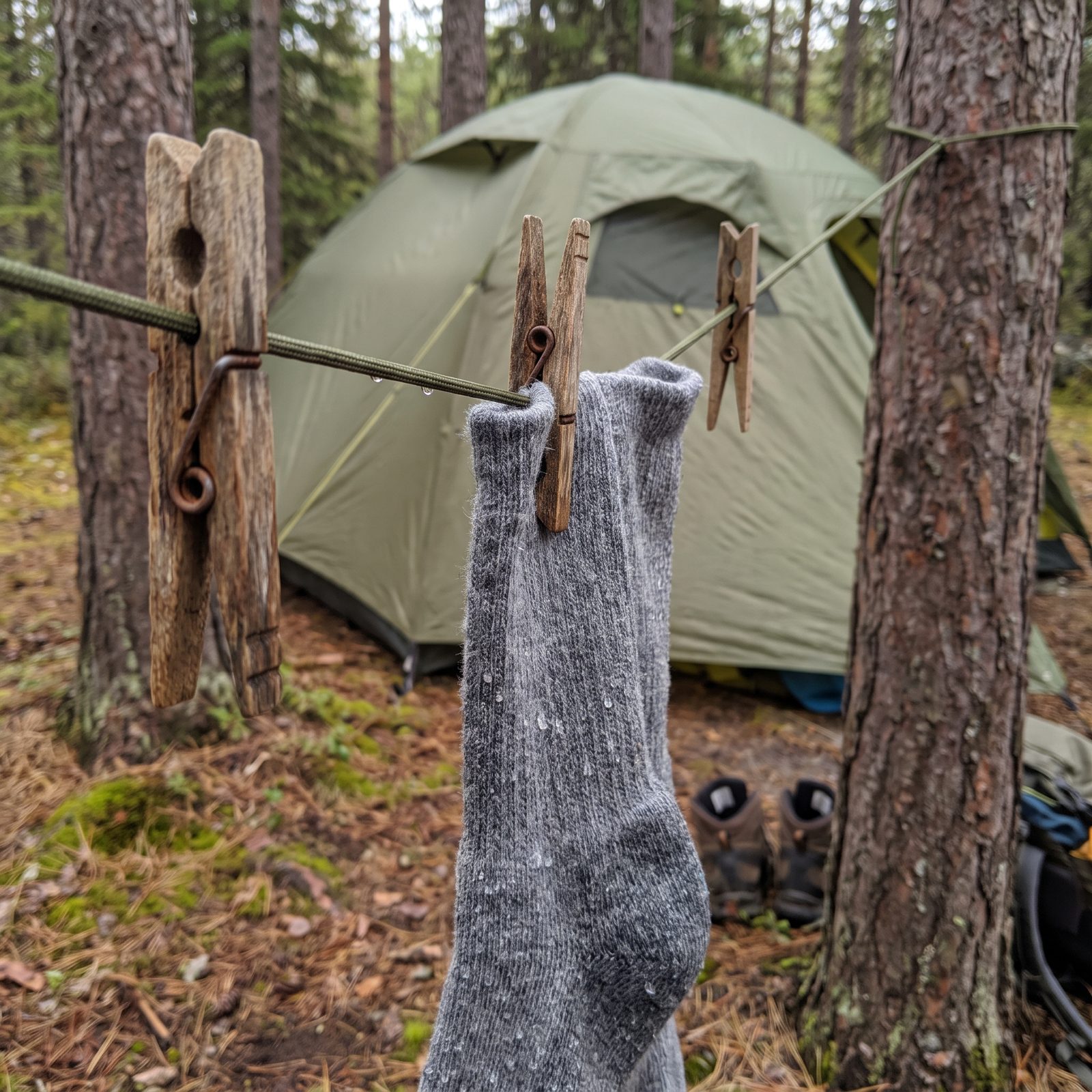 Wooden Clothespins, Hang Wet Socks and Hold Tent Vents Open